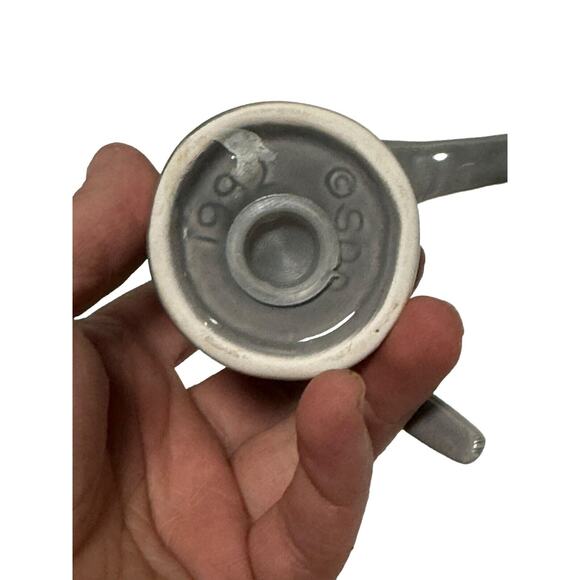 Vintage Mother & Baby Dolphin Salt and Pepper Shaker Set Gray Nautical Ceramic - Picture 6 of 7